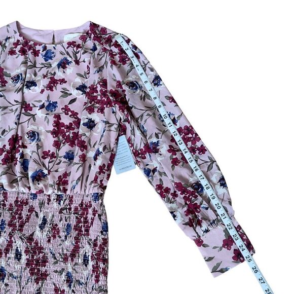 Melloday Pink Floral Smocked Skirt Dress MEDIUM NWT - Picture 14 of 16